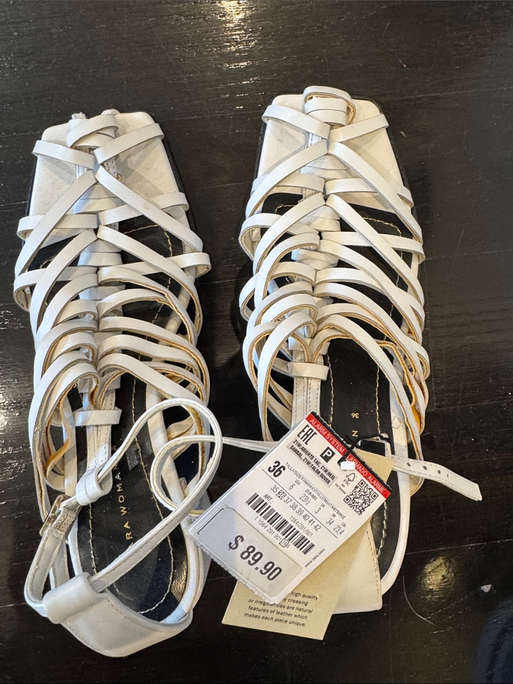 Zara White Strappy Gladiator Sandals